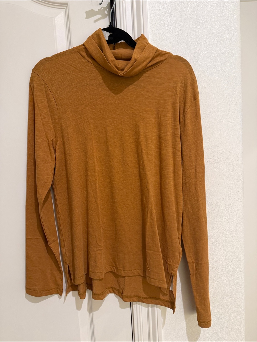 Madewell NWT cotton mock turtleneck orange yellow size large
